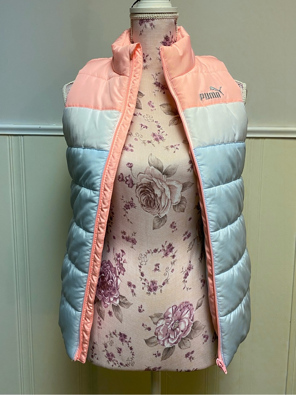 PUMA Puffer Vest Color Block Size 10